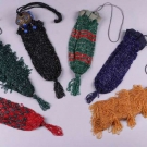 SIX BEADED &amp; FRINGED POUCH BAGS, 1900-1920
