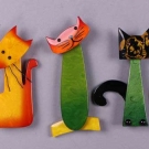 NINE PAVONE CAT GALALITH PIECES OF JEWELRY, FRANCE, MODERN