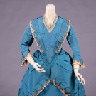CHANGEANTE RIBBED SILK DAY DRESS, LATE 1860s