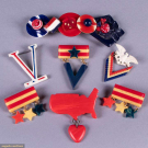 THREE SHULTZ 9-11 COMMEMORATIVE &amp; OTHER PATRIOTIC BROOCHES, MODERN