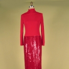 BILL BLASS RED EVENING SHEATH, 1980s