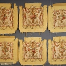 6 AUBUSSON CHAIR COVERS, 19th C