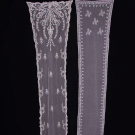 TWO NARROW APPLIQUÉ SHAWLS, c. 1900