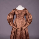 PATTERNED SILK DAY DRESS, c. 1839