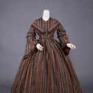 SILK TAFFETA DAY DRESS, c. 1855