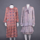 TWO PRINTED SILK DAY DRESSES, 1920s