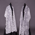 ONE TAMBOUR &amp; ONE TAPE LACE SHAWL, LATE 19TH C