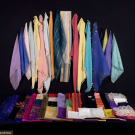 GENEROUS LOT OF DORIS DUKE SCARVES &amp; TEXTILES, MID-LATE 20TH C