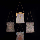 THREE WHITING &amp; DAVIS &amp; ONE ENAMELED AMORED MESH BAGS, AMERICA, 1920s-1930s