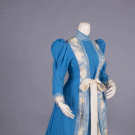 EMBROIDERED WOOL TEA GOWN, c. 1889