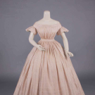 TATTERSALL SILK DAY DRESS, EARLY 1850s