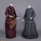 TWO TAFFETA DAY DRESSES, 1880s