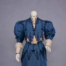 BLUE SILK TAFFETA FANCY DRESS, MID 1890s