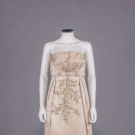 BEADED SILK SATIN EVENING GOWN, MID 1950s