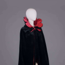 DRAMATIC BLACK &amp; RED REVERSIBLE VELVET CAPE, 1920s