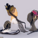 THREE LADIES BONNETS, 1880s