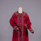 EMBROIDERED PLUSH HOUSE ROBE, KALAMAZOO, 1880s
