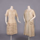 TWO SILK CREPE PARTY DRESSES, 1920s