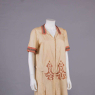 EMBROIDERED SILK PONGEE DAY DRESS, c. 1923
