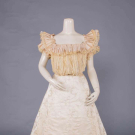 CREAM PATTERNED SILK EVENING GOWN, 1900-1905