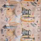 FLY FISHING PRINTED YARDAGE, LATE 1950s