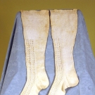 LADY'S KNIT WHITE STOCKINGS, AMERICA, 19th C.