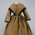 COCOA SILK FAILLE DRESS, 1850s