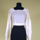WHITE COTTON LONG SLEEVE BLOUSE, LATE 19th C