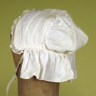 CHILD'S WHITE SUNBONNET, 1840-1860