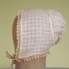 LADY'S WHITE LINEN CAP, 1830-1850