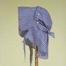 BLUE &amp; WHITE LINEN SUN BONNET, 19th C STYLE