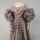 PURPLE PRINTED MATERNITY DRESS, 1828-1835