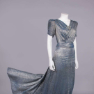 LAME' SILK EVENING DRESS, LATE 1930s