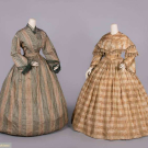 TWO SILK TAFFETA DAY DRESSES, MID 1850s