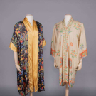 TWO PRINTED KIMONO STYLE ROBES, 1930-1940s