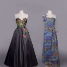 TWO SILK EVENING GOWNS, AMERICA, 1950s