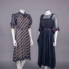 TWO CHIFFON DAY DRESSES, c. 1916 &amp; 1940s