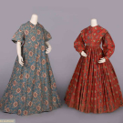 PRINTED COTTON WRAPPER &amp; DAY DRESS, 1840s
