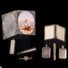 COLLECTION OF GOLD &amp; SILVER MINIATURE ACCESSORIES, ENGLAND &amp; USA, 20TH C