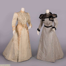 TWO SILK AFTERNOON DRESSES, NEW YORK, 1890-1900