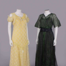 TWO ORGANZA PARTY OR AFTERNOON DRESSES, 1910s &amp; 1930s