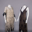 ONE PRINTED CREPE DAY DRESS &amp; ONE SEQUINED EVENING DRESS, 1920-1930s