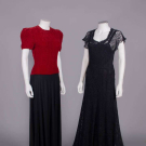 TWO SILK OR LACE EVENING GOWNS, LATE 1930s