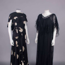TWO SILK CHIFFON OR CREPE DINNER DRESSES, 1932-1935