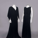 TWO BLACK SILK VELVET EVENING GOWNS, c. 1935