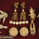 4 PAIR SIGNED EARRINGS, MID 20th C