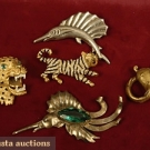 5 ANIMAL FORM BROOCHES, MID 20th C