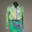 PUCCI VELVET SKIRT &amp; SILK BLOUSE, c. 1970