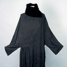 DECO BEADED BLACK EVENING COAT, 1920s