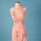 FLORAL ON PINK PRINT NEGLIGEE, c. 1940